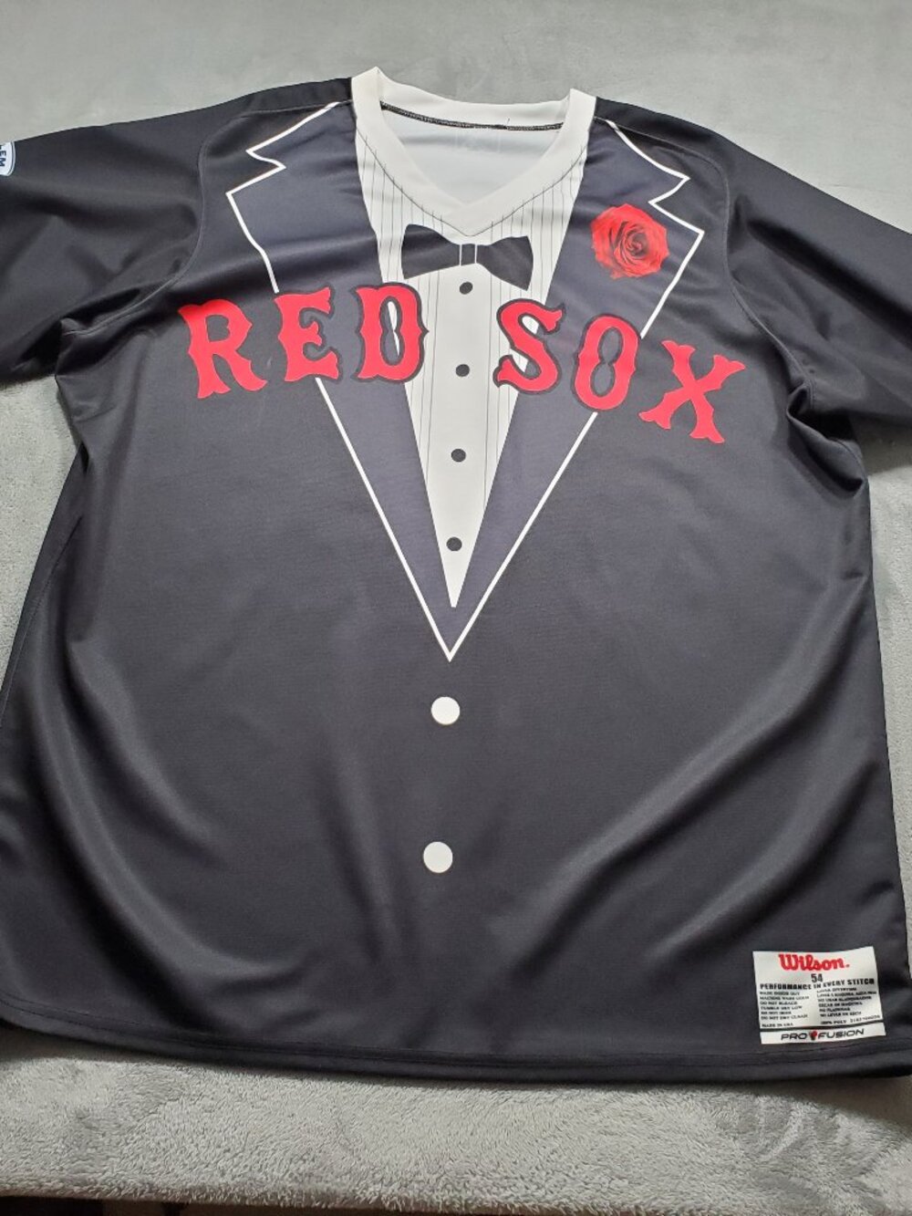 Authentic MiLB Salem Red Sox Tuxedo Wilson Pro Fusion Performance Jersey Sz 54